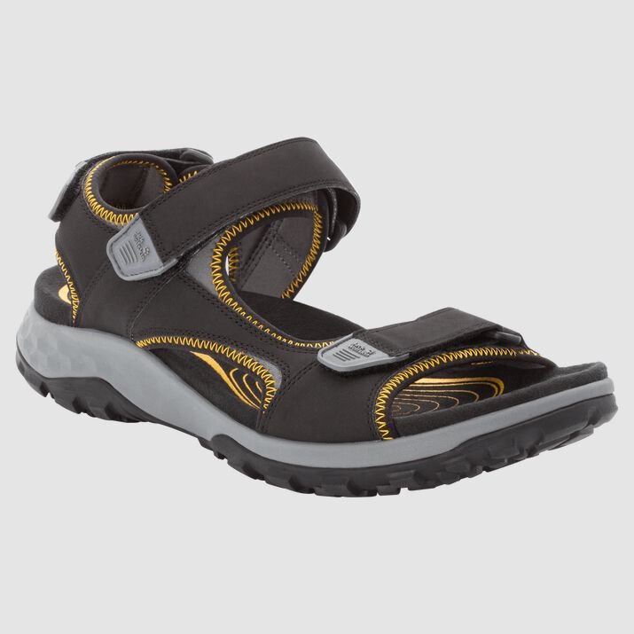 Jack Wolfskin Mens Rocky Path Sandals Black/Yellow 237658AQT